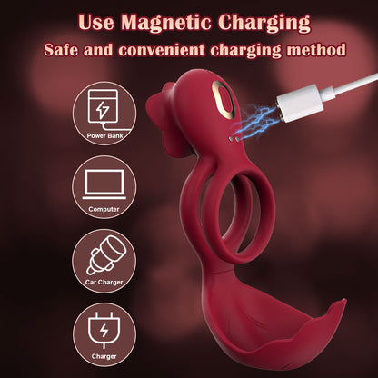 JRUEDEN Dual-Motor Vibrating Cock Ring – 12 Vibration Modes