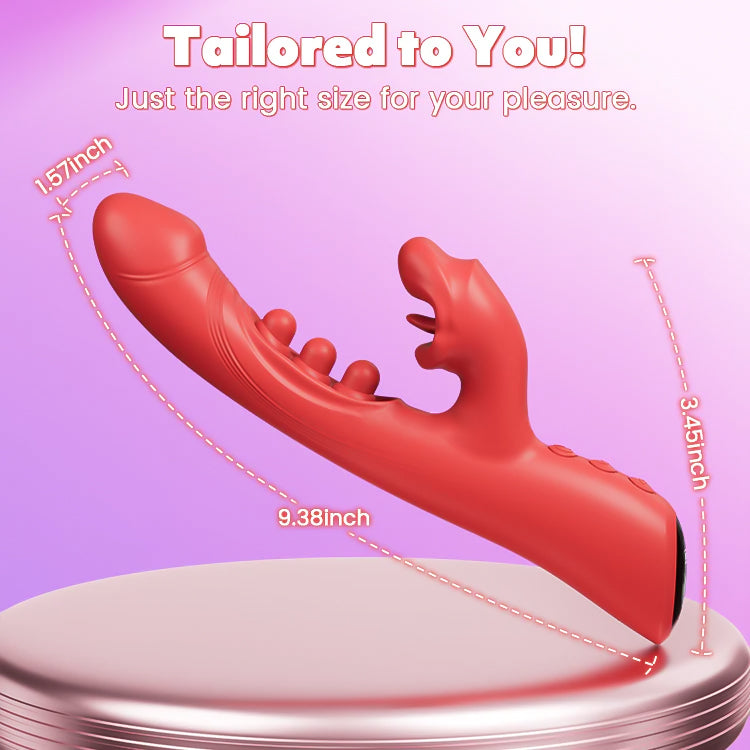 Vibrador Punto G – 9 ritmos de golpeteo, 8 modos de lamido y vibración