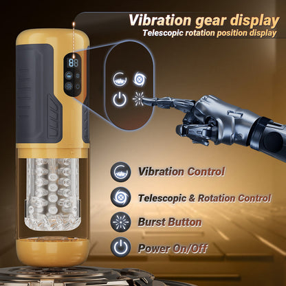 5-in-1 Male Stroker with Adaptive Thrusting & Air Suction
