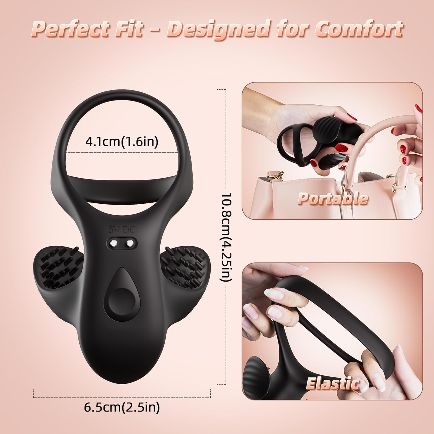 APP Control Vibrating Cock Ring – 9 Modes Silicone Penis & Testicle Stimulator for Couples