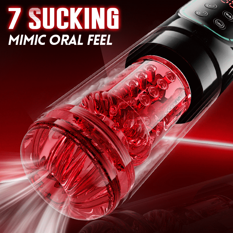 Cinder App-Controlled Thrusting & Rotating Male Masturbator with Suction, Vibration & Licking Sensation