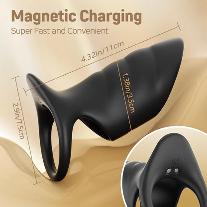 Vibrating Cock Ring with Ergonomic Extension Support