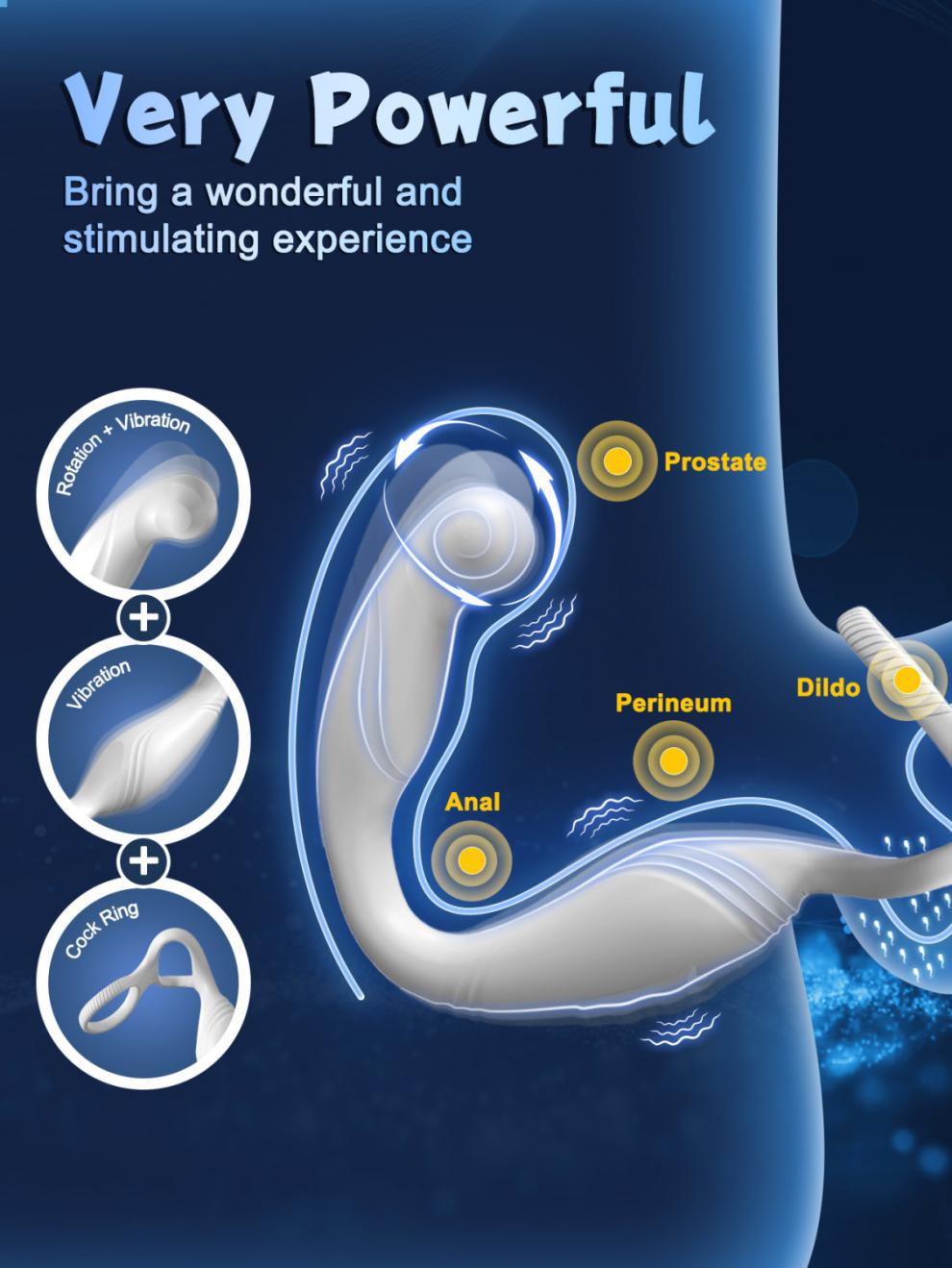 Electric Rotating & Vibrating Prostate Massager with App Control