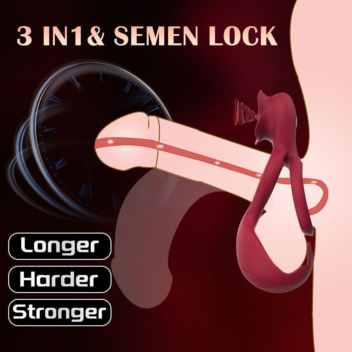 JRUEDEN Dual-Motor Vibrating Cock Ring – 12 Vibration Modes