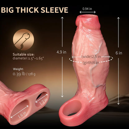 FAJACHE 2.5" Realistic Silicone Sleeve Extender