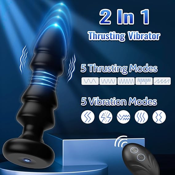 Thrusting & Vibrating Anal Plug – Remote Control Prostate & G-Spot Massager