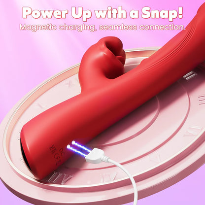Vibrador Punto G – 9 ritmos de golpeteo, 8 modos de lamido y vibración