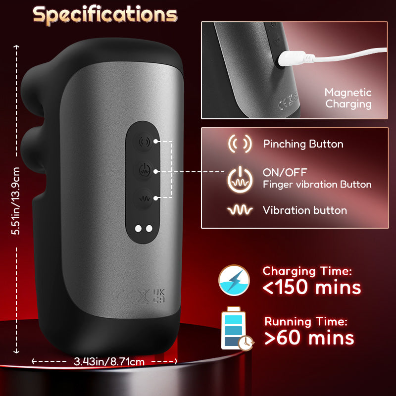 Evans - Finger Pinchin Tapping Penis Vibrator Glans Trainer