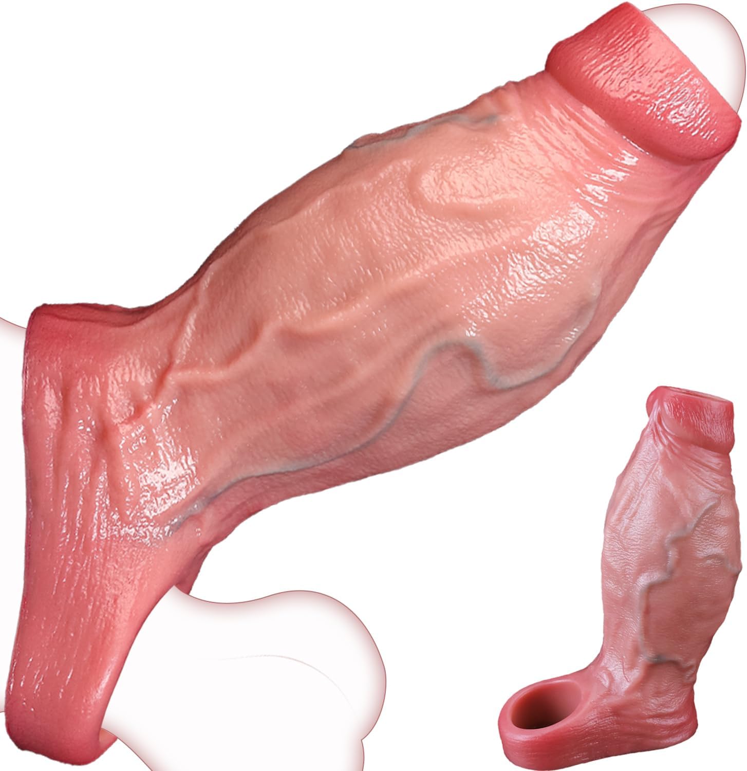 FAJACHE 2.5" Diameter Silicone Sleeve Extender with Elastic Support Ring – Reusable Personal Enhancer for Added Comfort & Performance