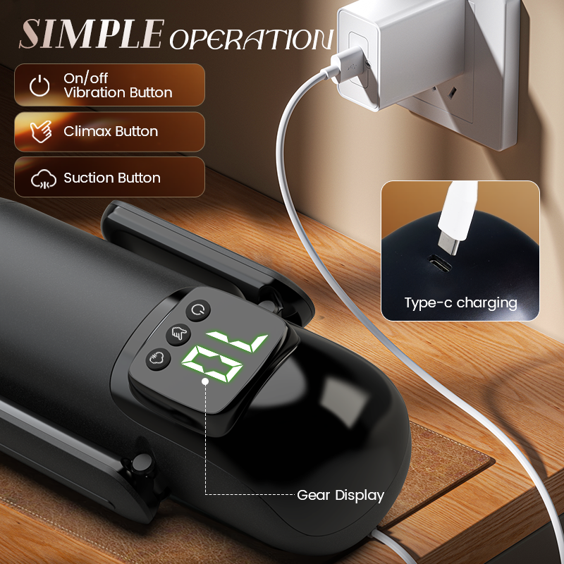 Suction Male Stroker with Precision Vibration and Ergonomic Grip