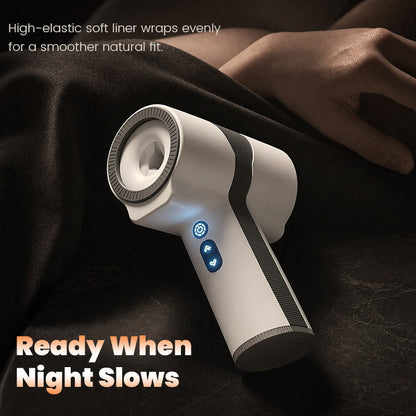 Raiden compact rotating stroker in a low-light bedside setting