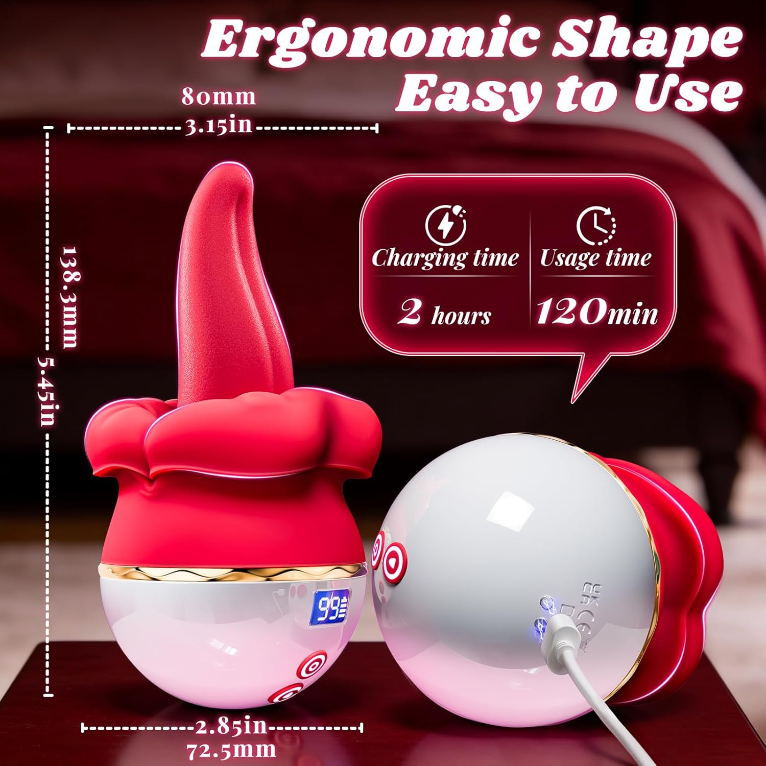 SVSHLJK Rose Tongue Vibrator with 10 Lip Vibration & Swing Modes