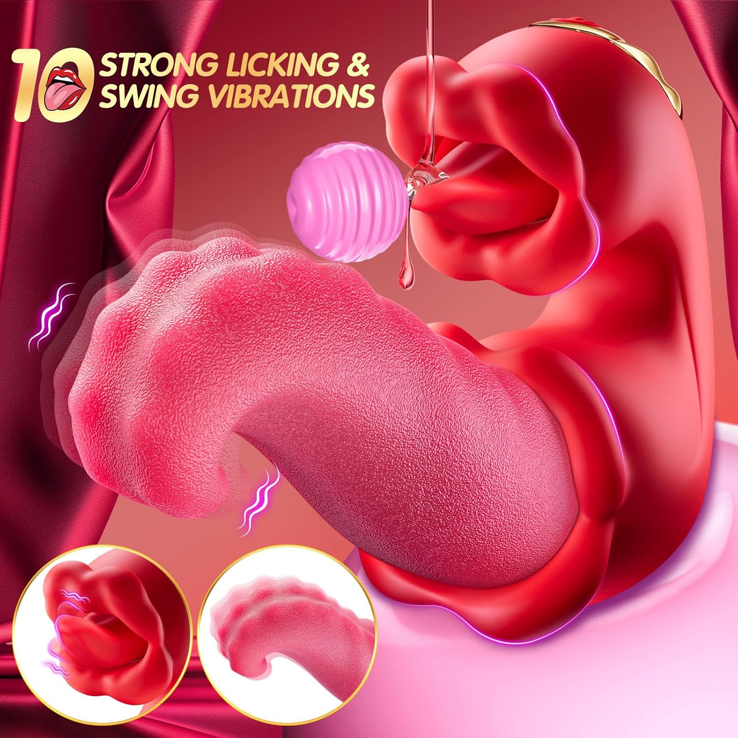Realistic Tongue Vibrator for Women – 10 Licking & 10 Vibration Modes