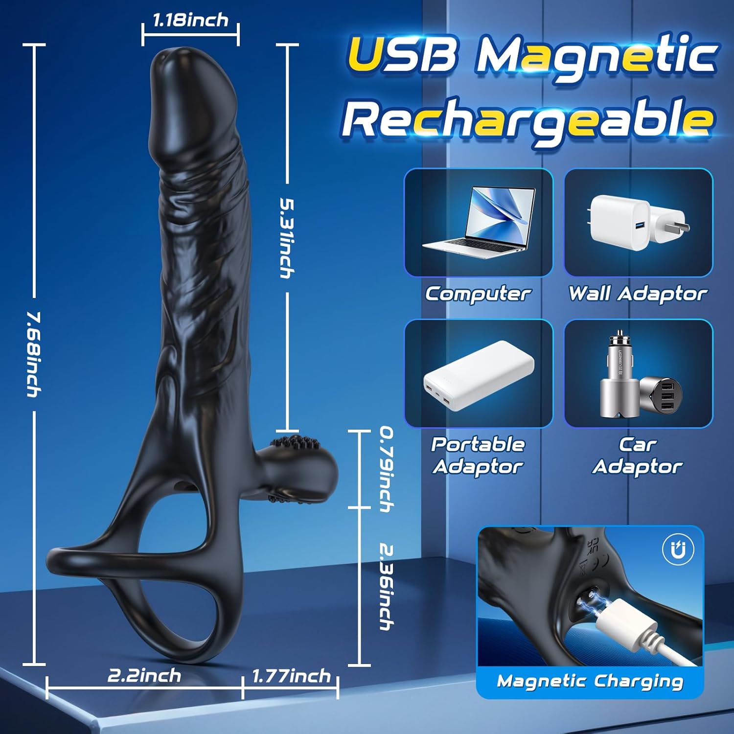 APP-Controlled Strap-On Vibrator – 10 Modes Anal Plug & Cock Ring Massager