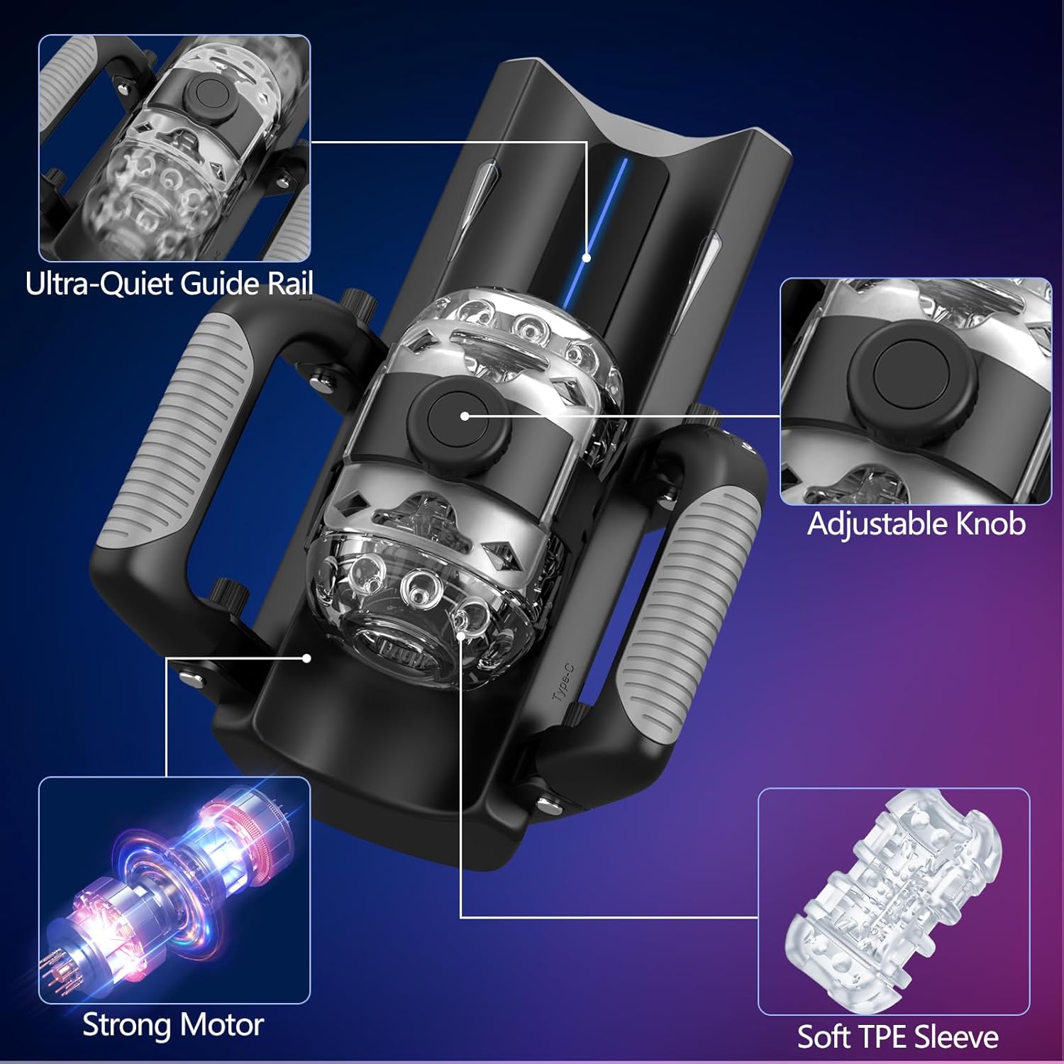 Male Masturbator Machine – Automatic Stroker with Phone Stand & Foldable Handle