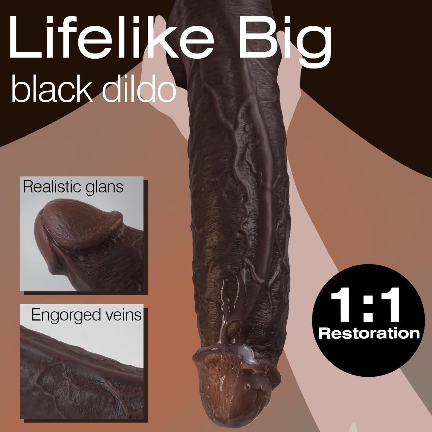 Rocco 11" Realistic Silicone Dildo with Dual-Density Core & Strong Suction Base