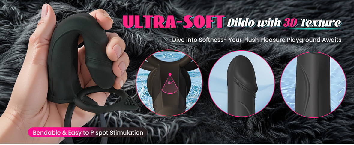 Anal Couples Strap On Anal Dildo With Vibrating Cock Ring