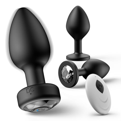 Silicone Vibrating Butt Plug with Remote – Prostate Massager, 10 Vibration Modes