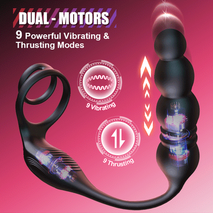 Ethan - Thrusting & Vibrating Prostate Massager with Cock Ring Sweetstoy