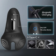 One-button control and magnetic charging connection for the flexible vibrating cock ring