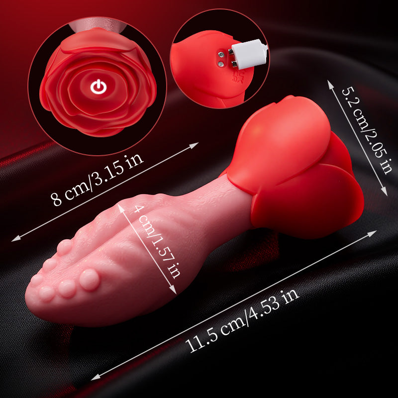 Sera Tongue-Shaped Rotating Anal Plug – App Control & Rose Base