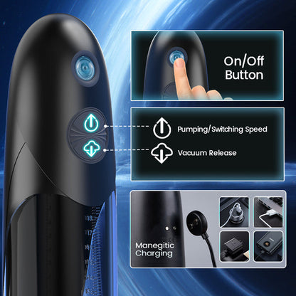 WaterSamurai-IPX7 Vacuum Penis Pump with Ergonomic Spiral Comfort Liner