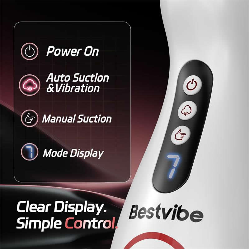 Kama control panel with suction, vibration and mode display buttons