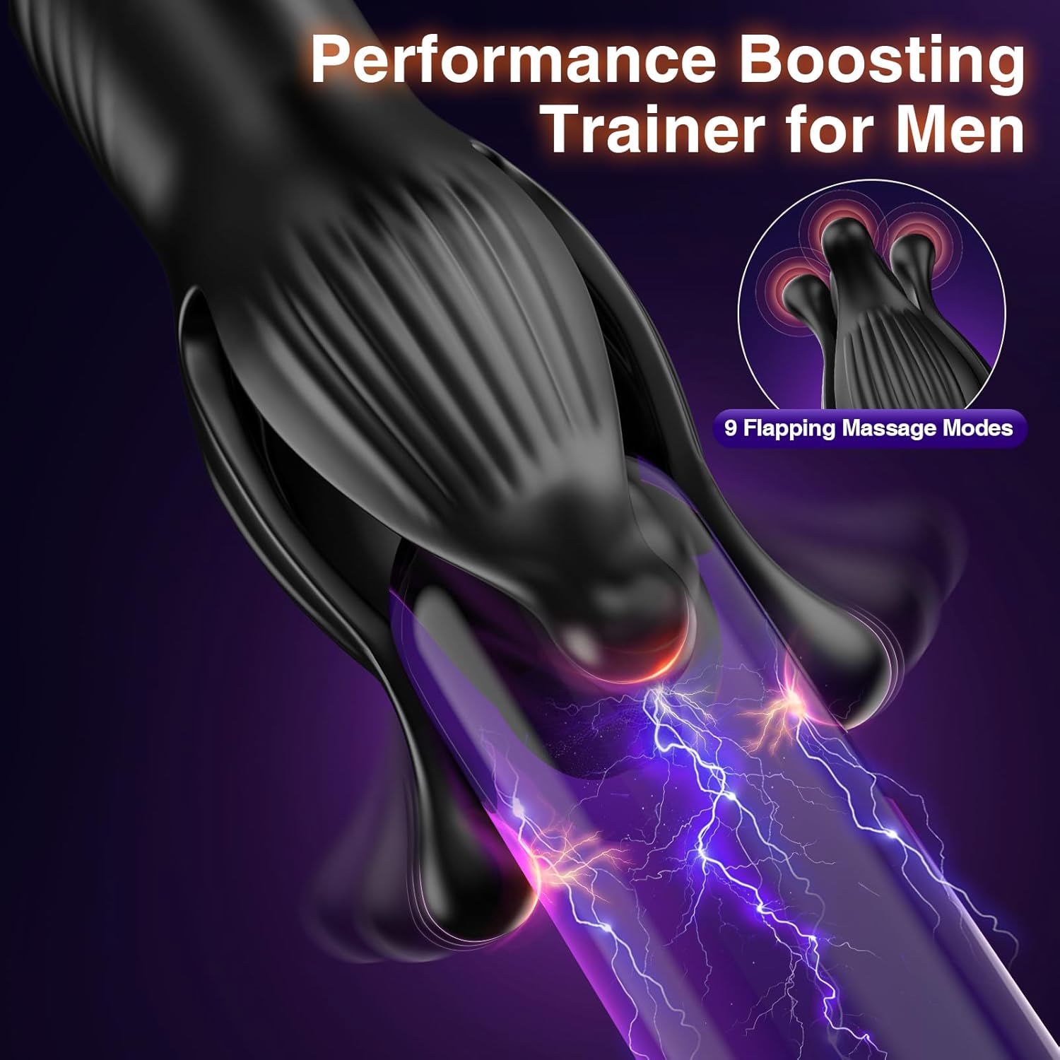 BEISAR Vibrating Prostate Massager with Thrusting Motion, Cock Ring & 9 Stimulation Modes