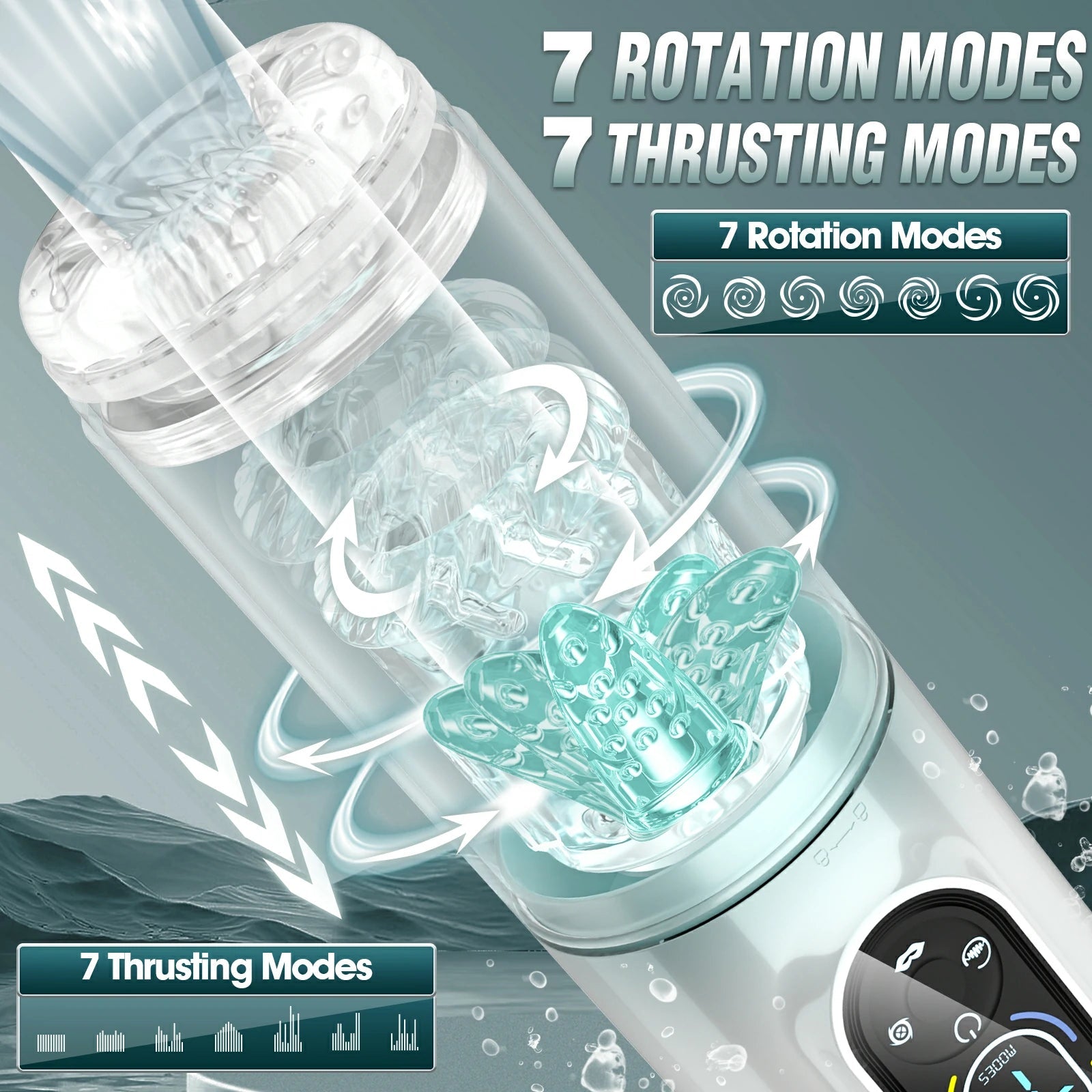 BOLEpro 7-Mode Automatic Male Masturbator with Rotating & Sucking Action