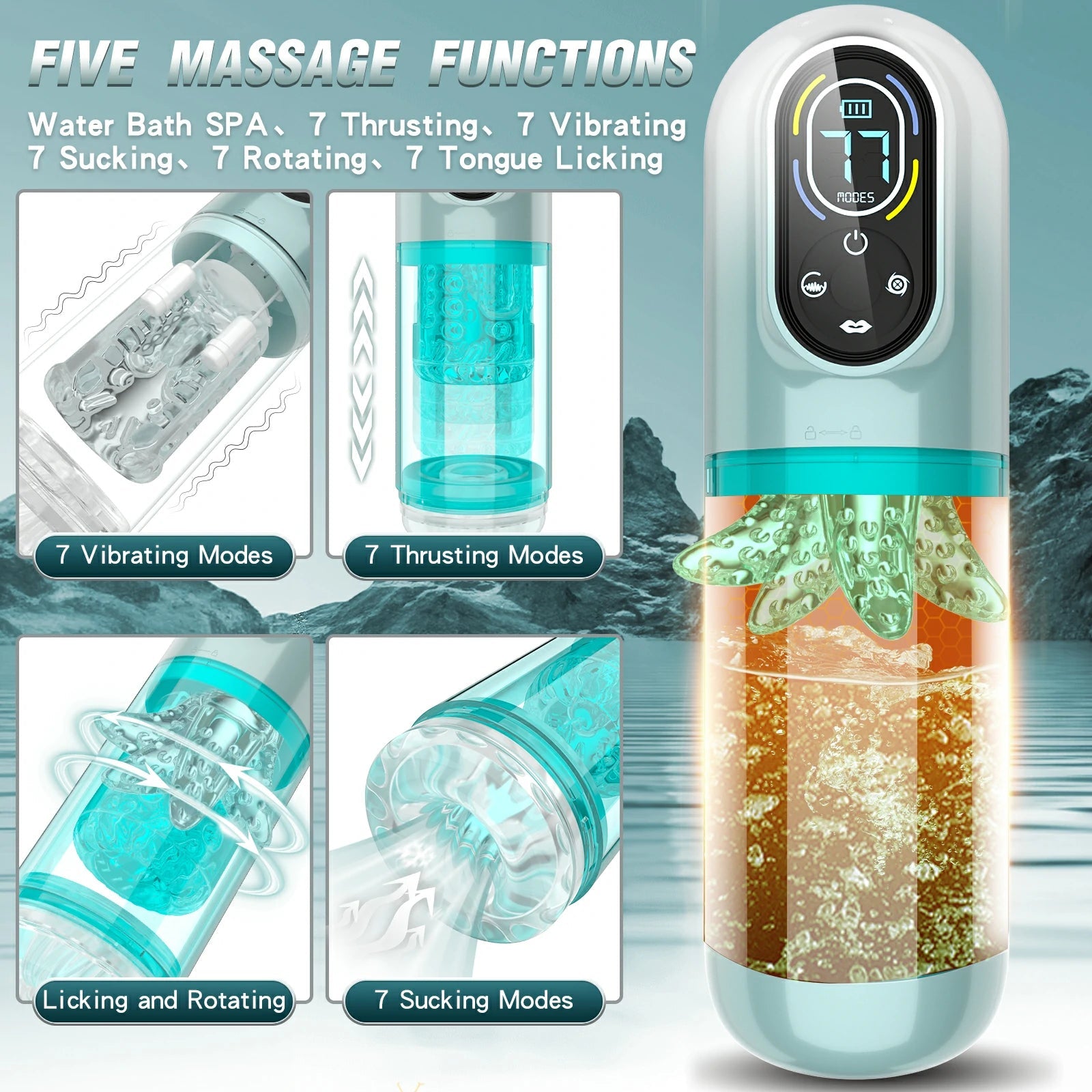 BOLEpro 7-Mode Automatic Male Masturbator with Rotating & Sucking Action