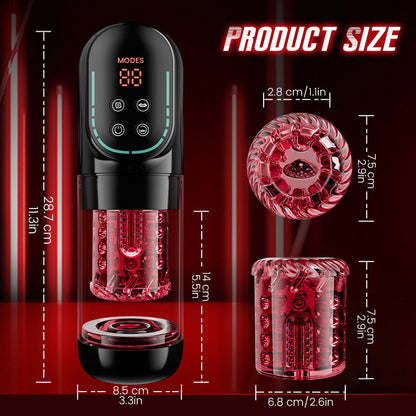 Cinder - App-Controlled Male Stroker with Thrusting, Suction and Rotation