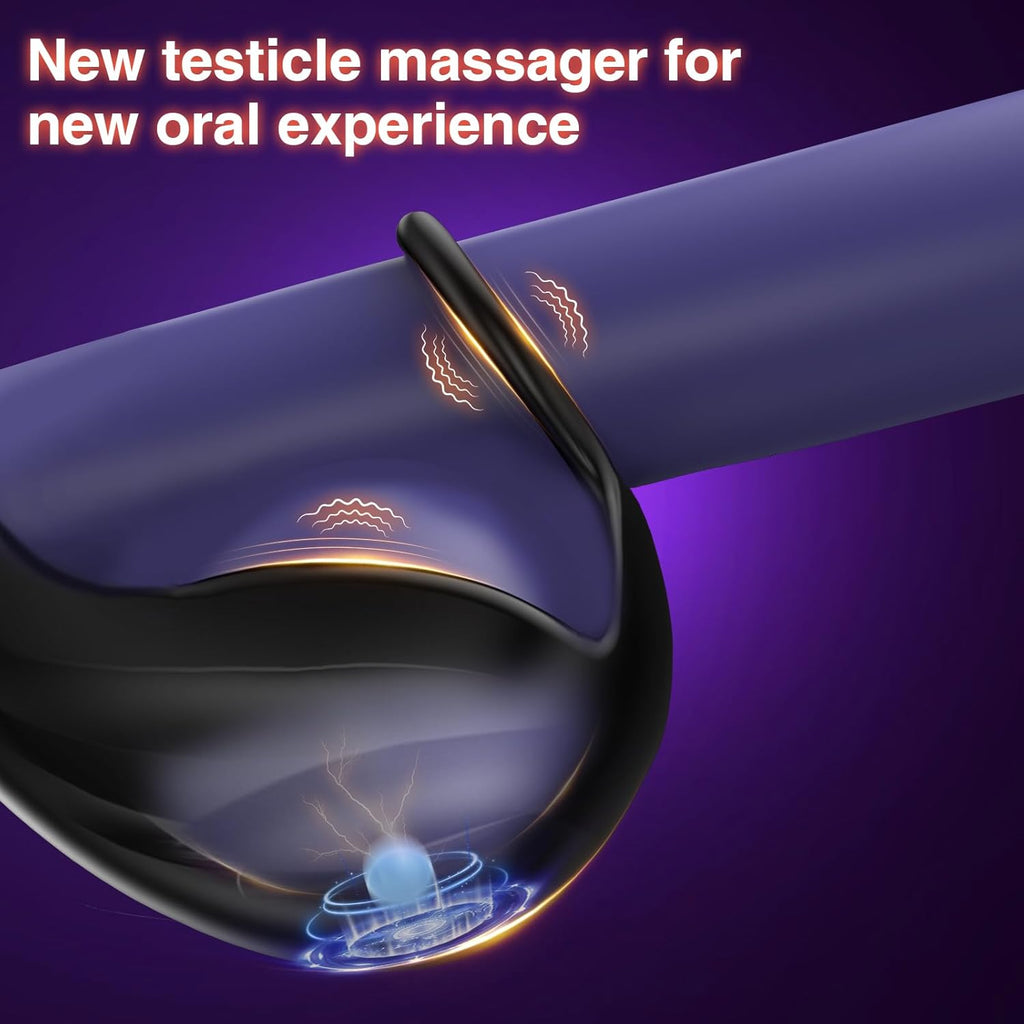 BEISAR Vibrating Prostate Massager with Thrusting Motion, Cock Ring & BEISAR Vibrating Prostate Massager with Thrusting Motion, Cock Ring &