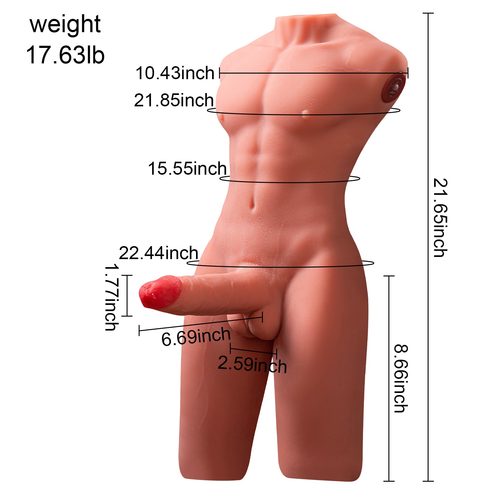 Jensen Pulse Wheat Skin – Realistic Male Pleasure Doll with Pulsating Function 17.63lb