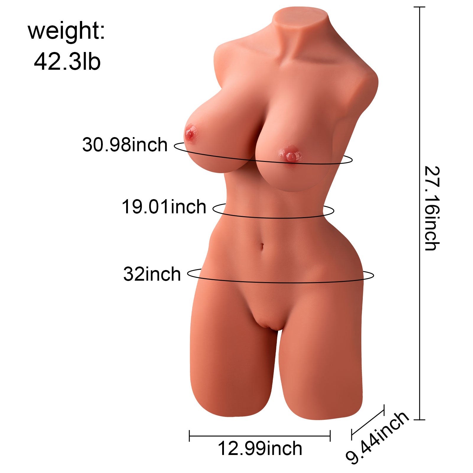42.32lb Erica sex doll realistic big breasts and spiral particle channel