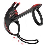 Adjustable black vibrating couples ring with dual contact arms