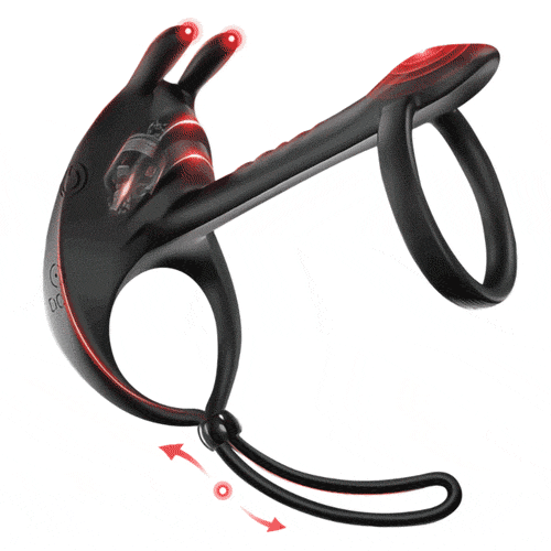 Adjustable Vibrating Cock Ring with Shared Stimulation