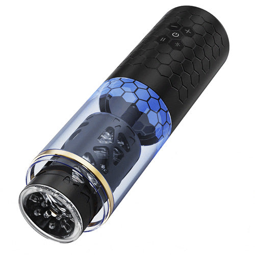 STORM -Blue Whirlwind Rotating Stroker with Telescopic Stimulation