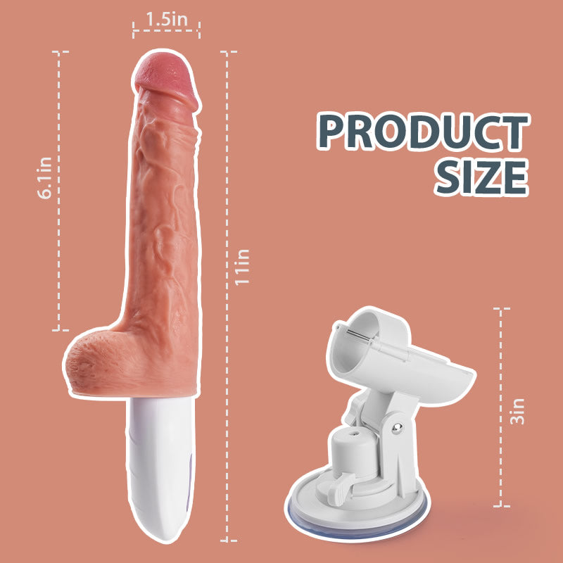 Cal-8 Thrusting Rotating Vibrating Multi-angle Heating Dildo Remote Control Sex Machine