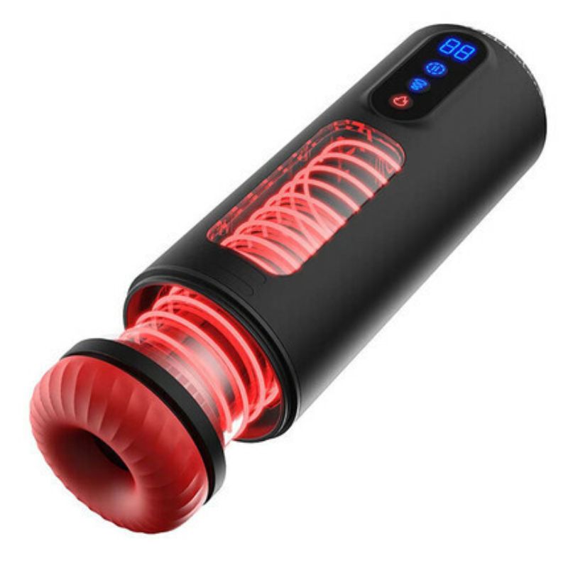 9 Telescopic Vibration Sucking Heated Aircraft Male Stroker Sweetstoy