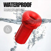 Removable red stroker sleeve water-cleaning illustration
