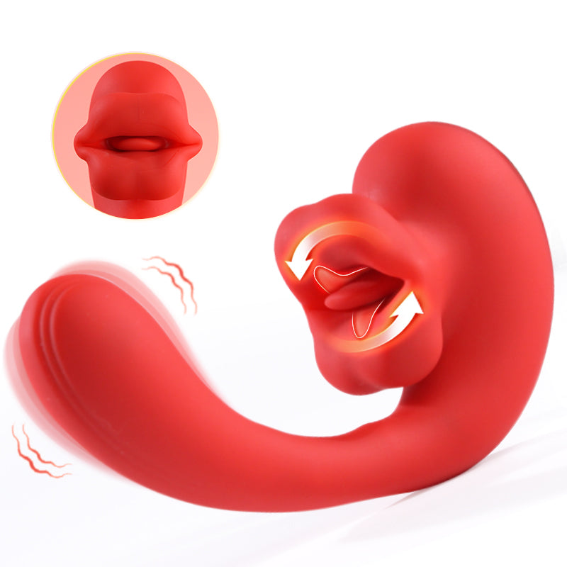 10-Mode Clitoral Nibbling Stimulator with G-Spot Tongue-Licking Vibration