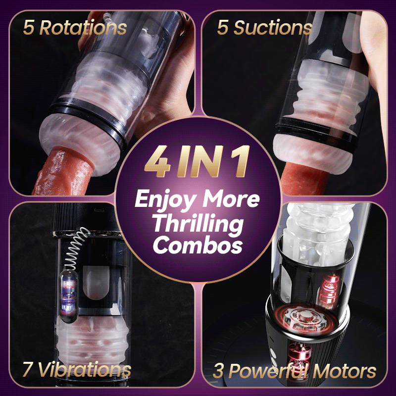 【New】Rotating & Sucking with Inflation & Twist Massage Fun Male Stroker
