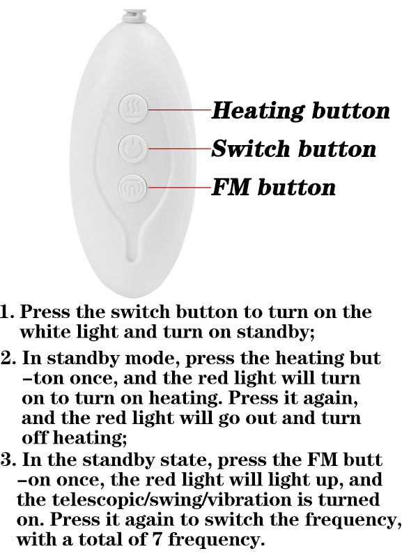 With remote control in automatic heating retractable dildo - 7 kinds of vibration