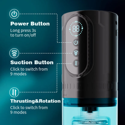 Hunter automatic thrusting, rotating and suction male stroker – product view 7
