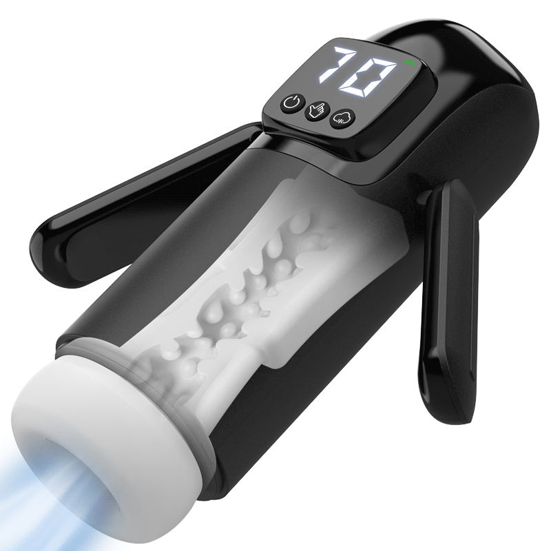 Phantom Male Masturbator – 7 Suctions, 7 Vibrations & Textured Channel with Dual Handles