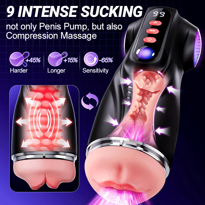 Daphne 3-Sleeve Pocket Masturbator with 9 Suction & 9 Vibration Modes