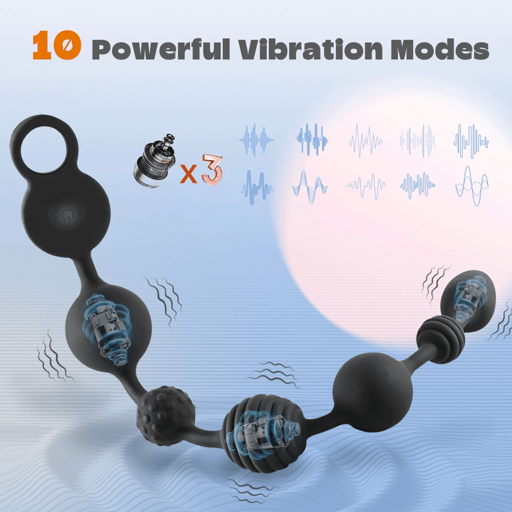 Planet Shaker X10 Vibrating Anal Beads 10 Modes & Individual Bead Control