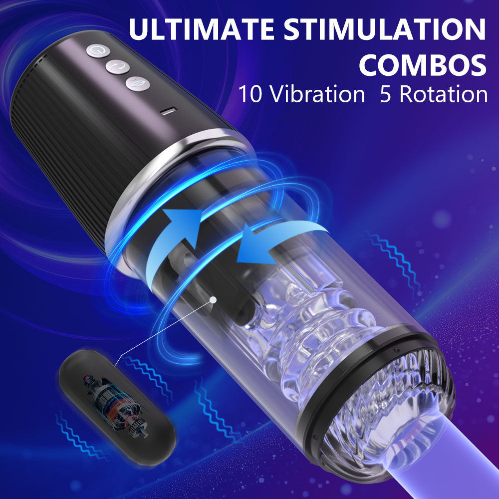 Widowmaker-Rotating Male Stroker with Suction & Inflation Control