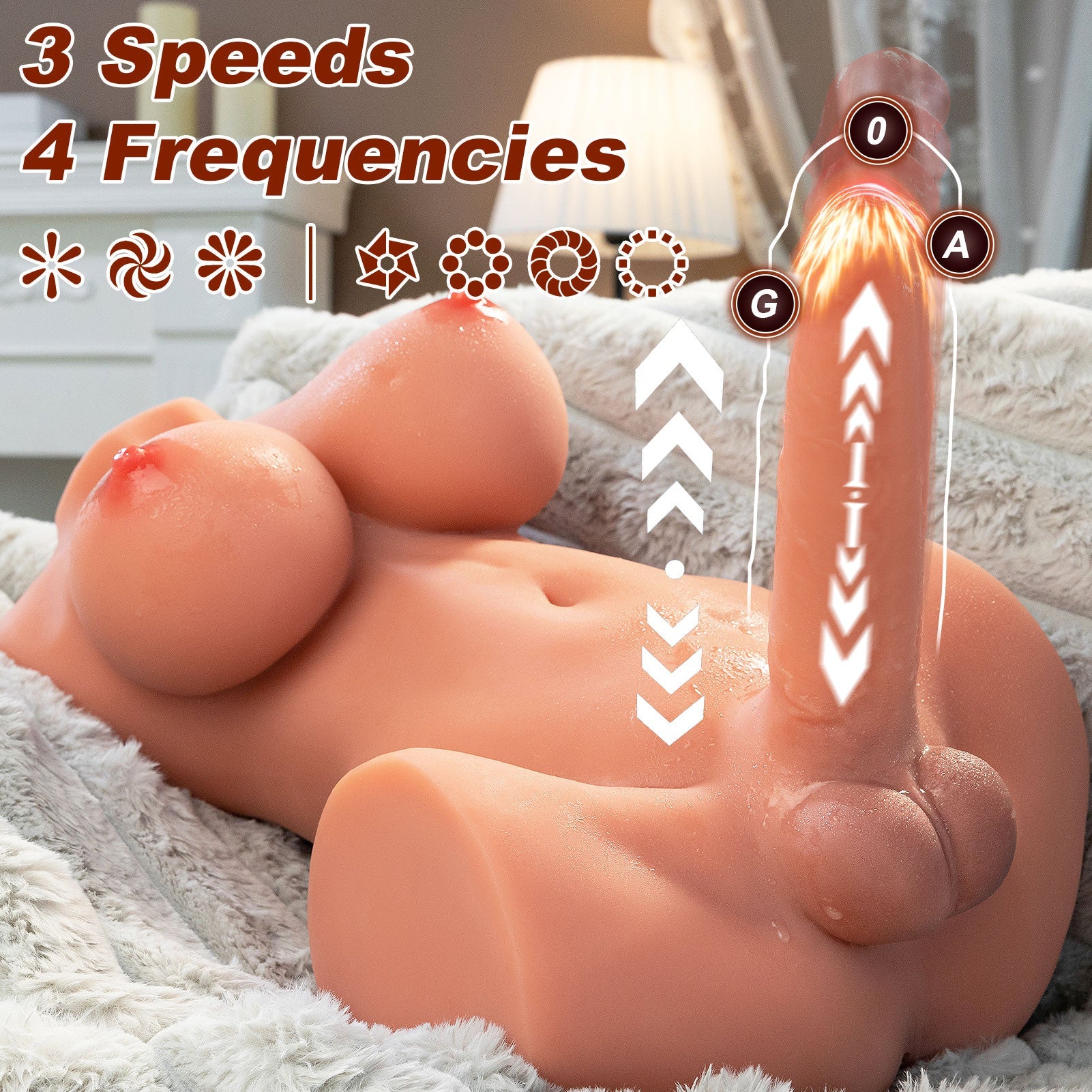 Mag Shemale Pulse Multifunctional Big Penis Sex Doll Wheat Color Sweetstoy