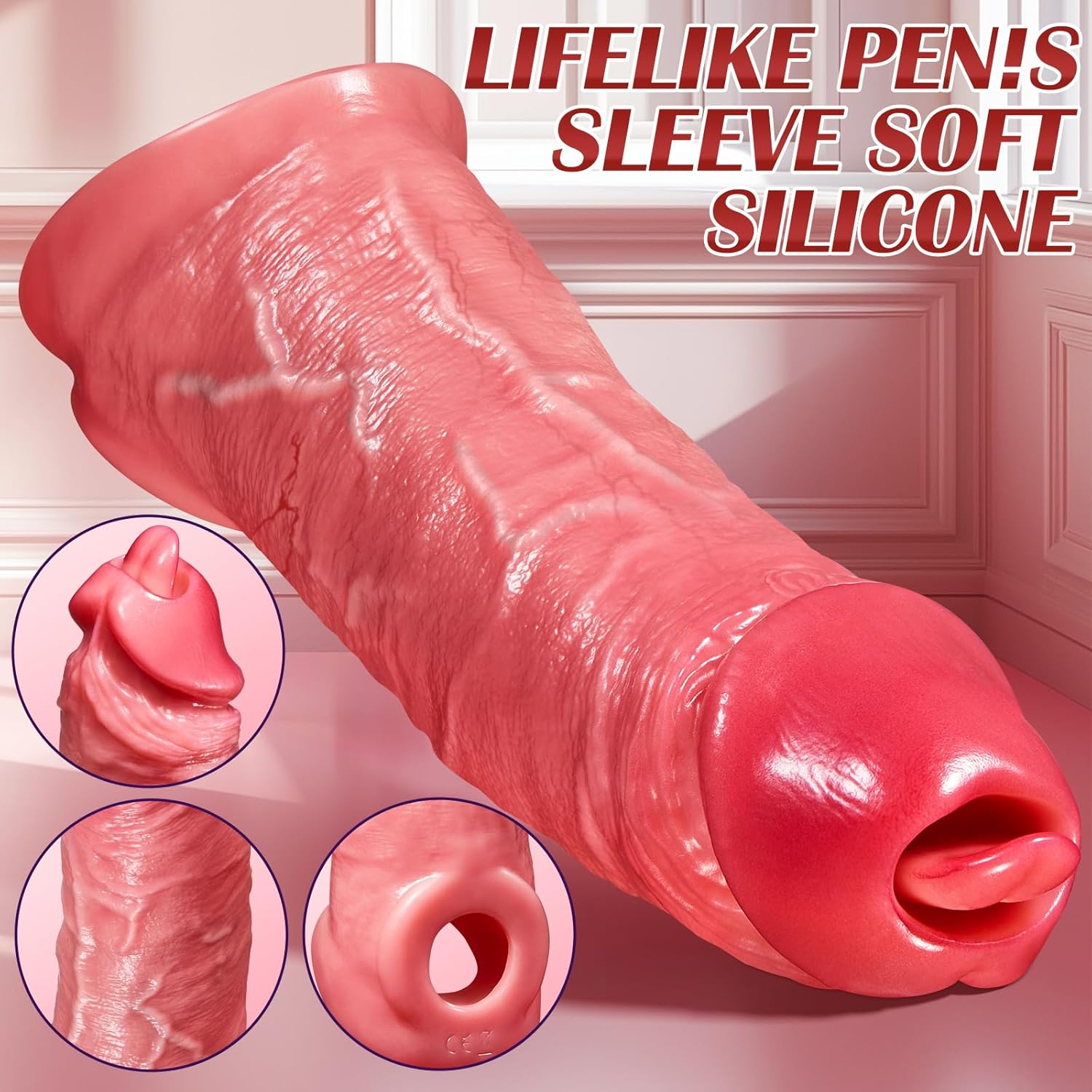 Licky™ Penis Sleeve Vibrator with Tongue Stimulation – Realistic Oral Pleasure Toy for Men